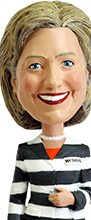 Hillary Clinton Prison Stripes Bobblehead