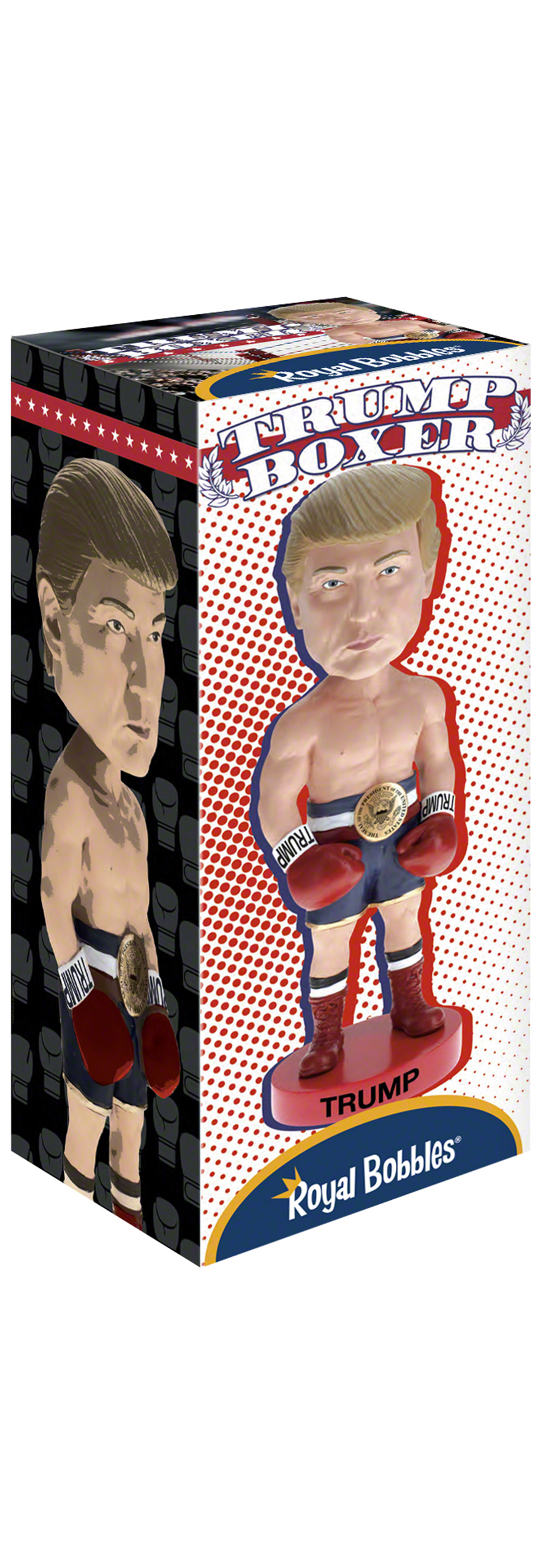 Royal Bobbles Donald Trump Boxer Bobblehead Unique Serial Number Premium Polyresin Lifelike Figure Exquisite Detail 